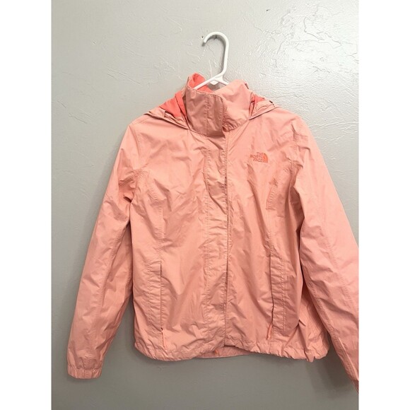 The North Face Dryvent 2L Resolve Parka II Rain Jacket Melon Pink Large Hooded - Picture 1 of 9